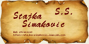 Stajka Simaković vizit kartica